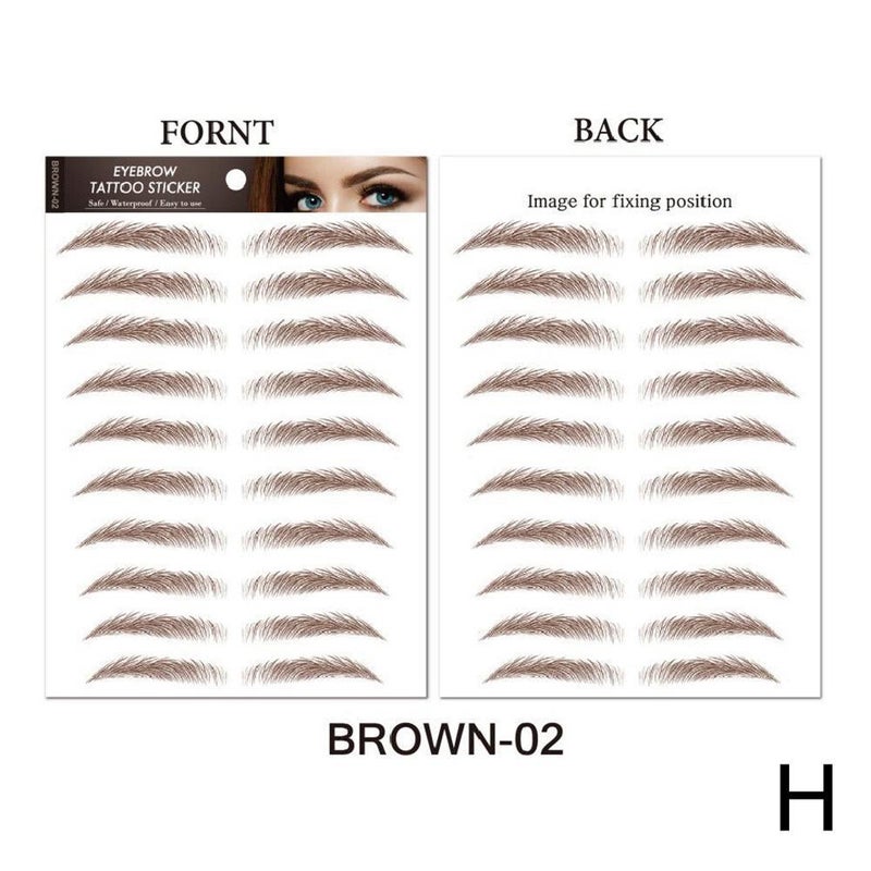 6D Simulation Black Eyebrow Stickers, Semi-Permanent Brown Eyebrow Tattoo Stickers, Lazy Person's Waterproof Natural